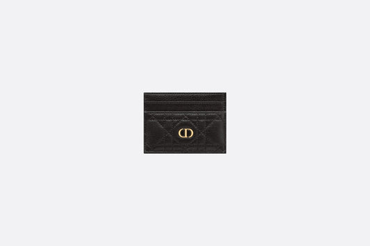 Dior Caro Five-Slot Card Holder • Black Supple Cannage Calfskin