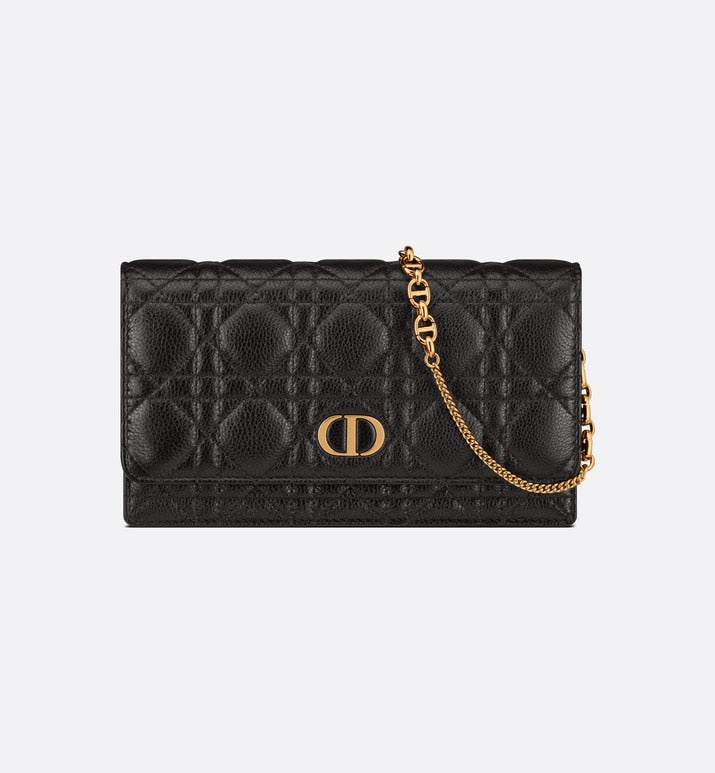 Dior Caro Pouch • Black Supple Cannage Calfskin