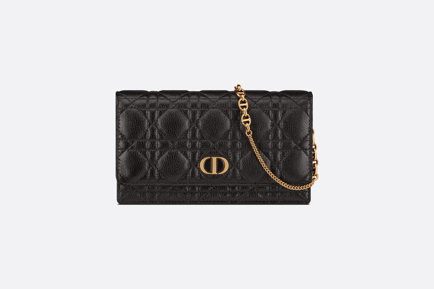 Dior Caro Pouch • Black Supple Cannage Calfskin