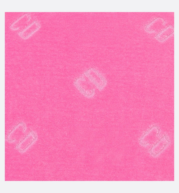 Kid's A-Line Dress • Fuchsia Pink Velvet Jersey Jacquard with 'CD' Motif