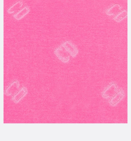 Kid's A-Line Dress • Fuchsia Pink Velvet Jersey Jacquard with 'CD' Motif