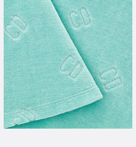 Baby A-Line Dress • Turquoise Velvet Jersey Jacquard with 'CD' Motif