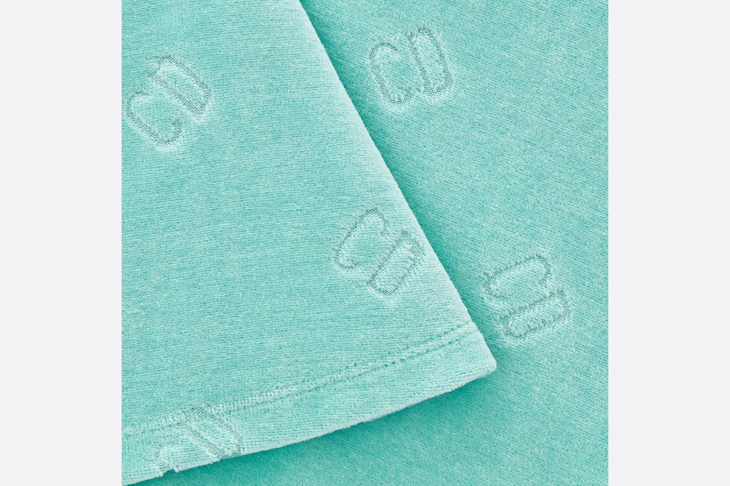 Baby A-Line Dress • Turquoise Velvet Jersey Jacquard with 'CD' Motif