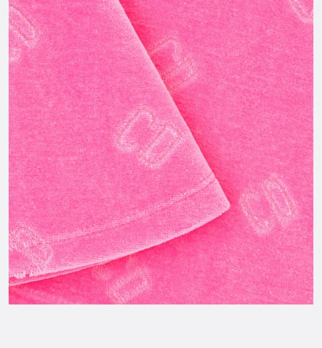 Baby A-Line Dress • Fuchsia Pink Velvet Jersey Jacquard with 'CD' Motif