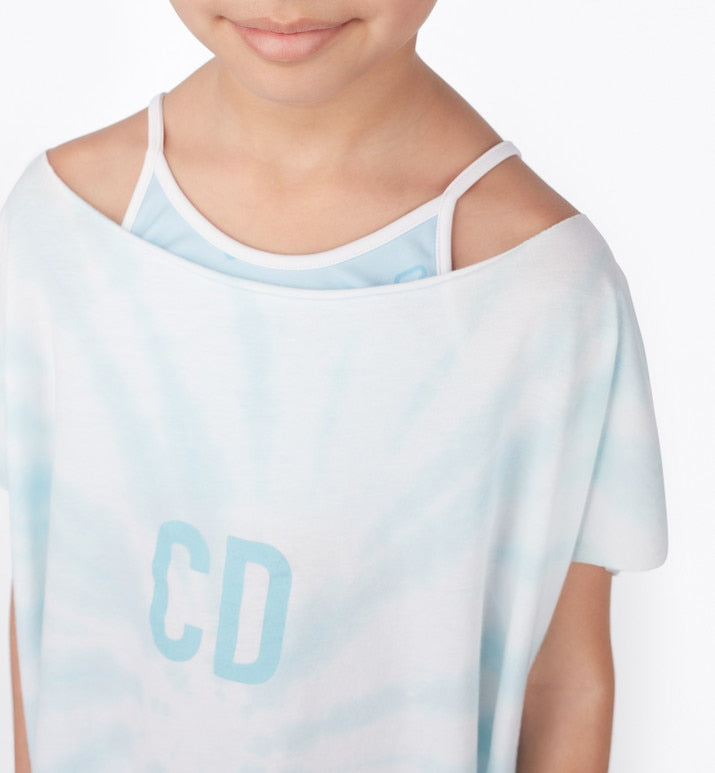 Kid's Dress • Pale Blue Tie-Dye Cotton Jersey