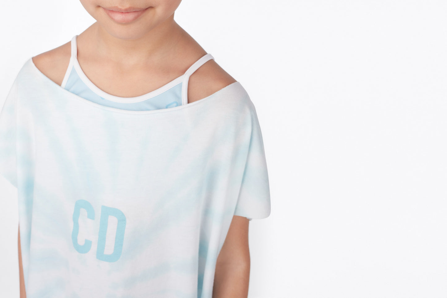 Kid's Dress • Pale Blue Tie-Dye Cotton Jersey