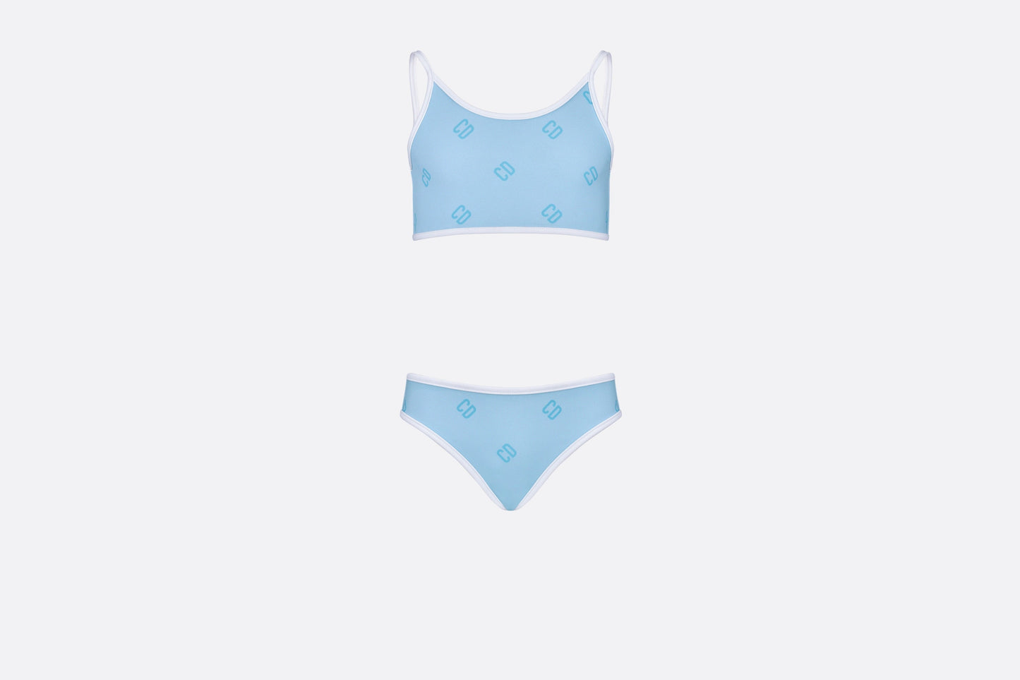 Kid's Two-Piece Swimsuit • Pale Blue 'CD' Technical Fabric