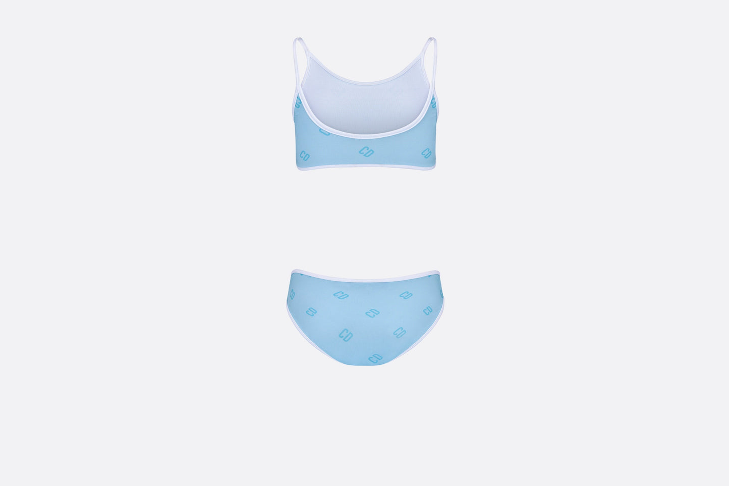 Kid's Two-Piece Swimsuit • Pale Blue 'CD' Technical Fabric