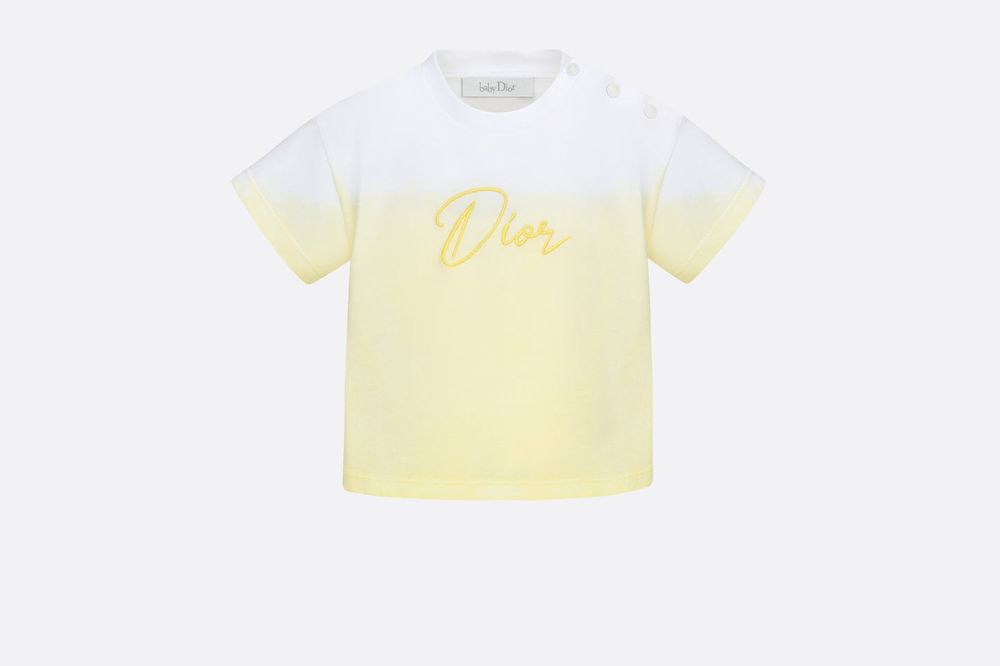Baby T-Shirt • White Cotton Jersey with Yellow Dip-Dye