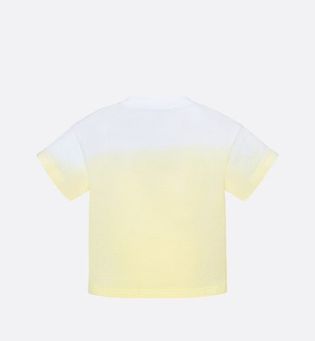 Baby T-Shirt • White Cotton Jersey with Yellow Dip-Dye