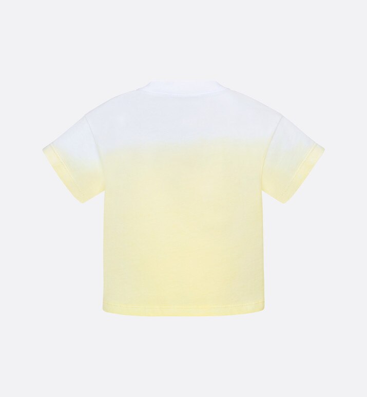 Baby T-Shirt • White Cotton Jersey with Yellow Dip-Dye
