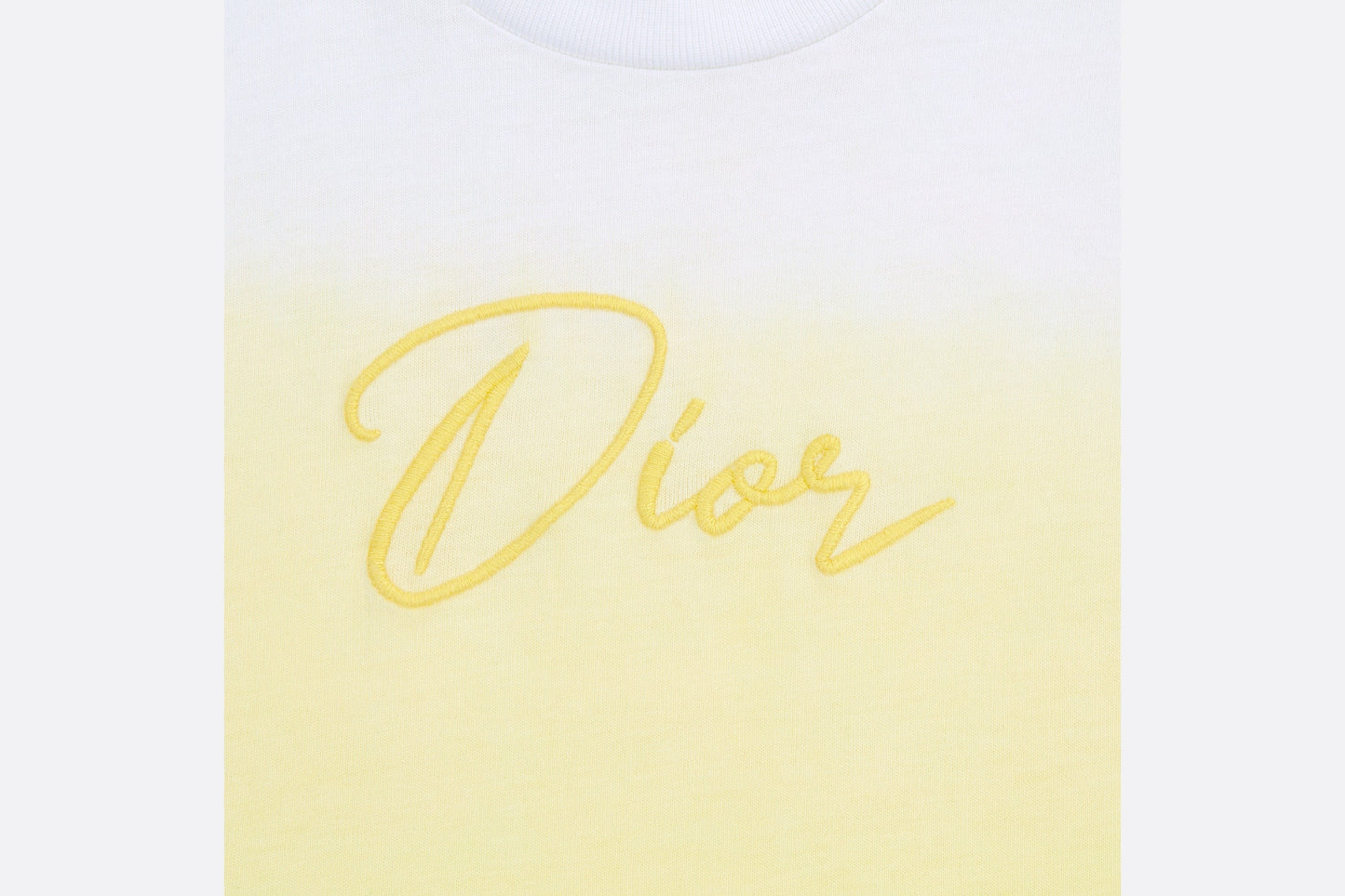 Baby T-Shirt • White Cotton Jersey with Yellow Dip-Dye