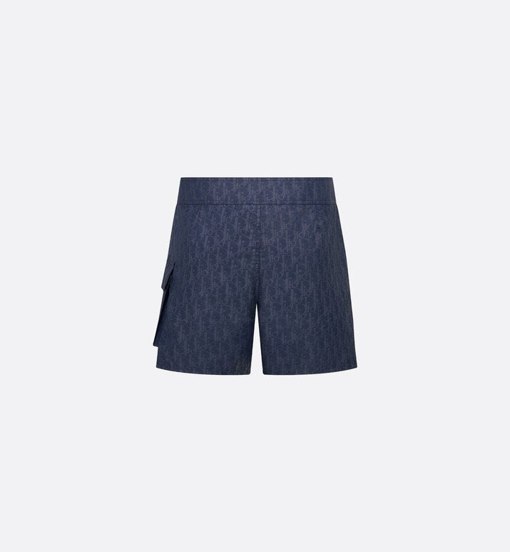Dior Oblique Swim Shorts • Deep Blue Technical Canvas