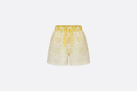 Kid's Swim Shorts • White Cannage Technical Canvas with Yellow Dip-Dye Print