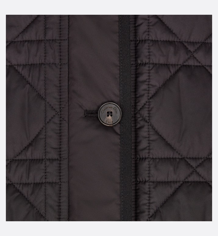 Macrocannage Miniskirt • Black Quilted Technical Taffeta