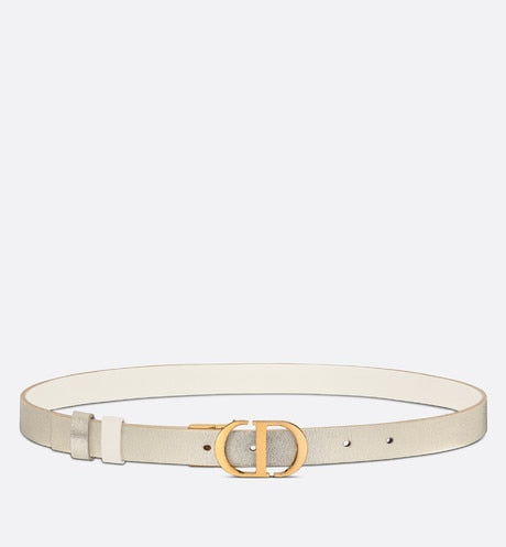 30 Montaigne Reversible Belt • Gold-Tone and Latte Smooth Calfskin, 20 MM