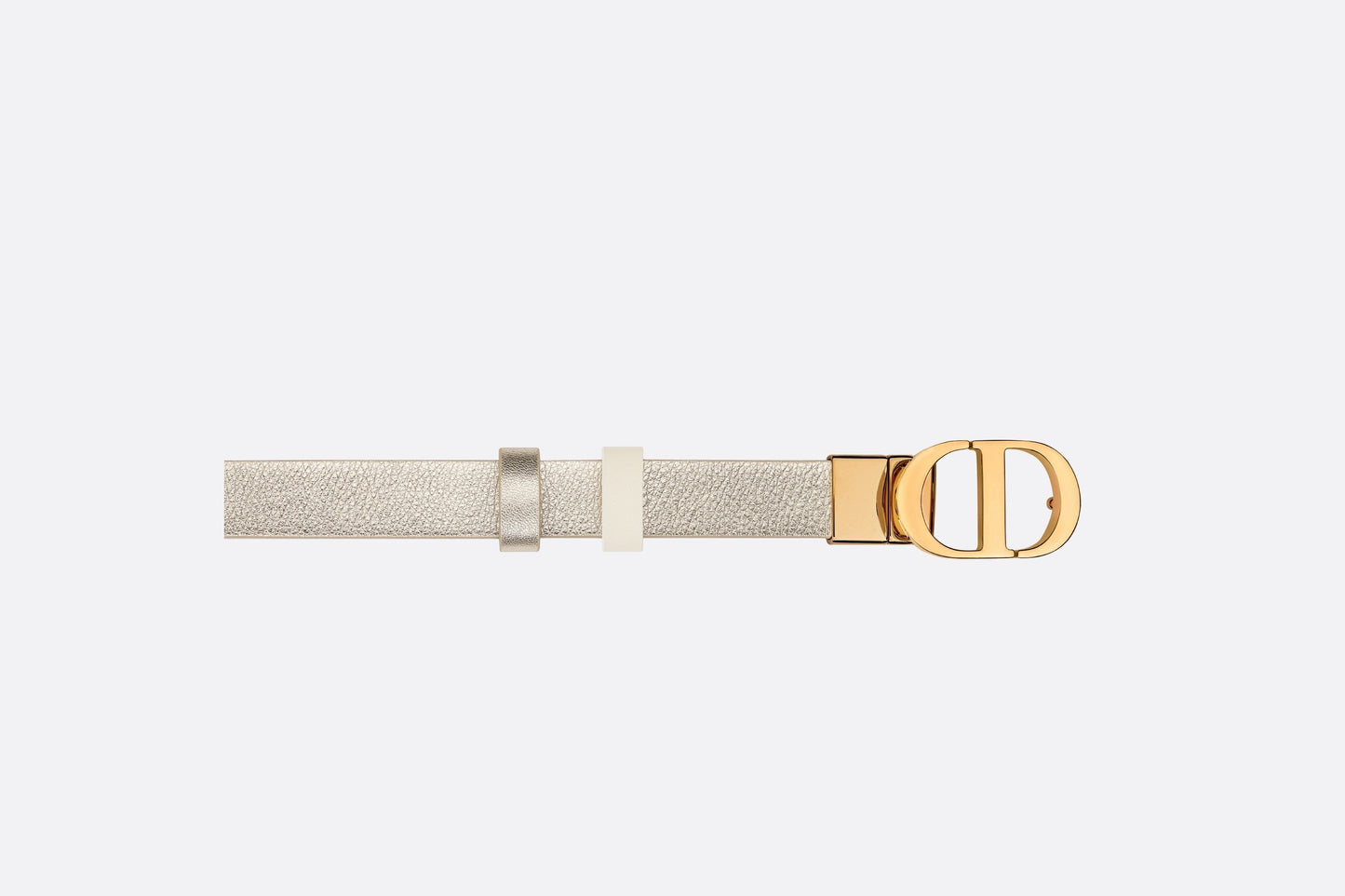 30 Montaigne Reversible Belt • Gold-Tone and Latte Smooth Calfskin, 20 MM