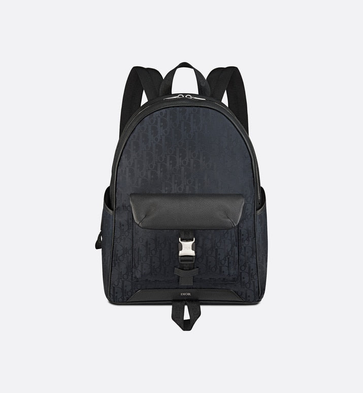 Dior Explorer Backpack • Black Dior Oblique Mirage Technical Fabric and Grained Calfskin