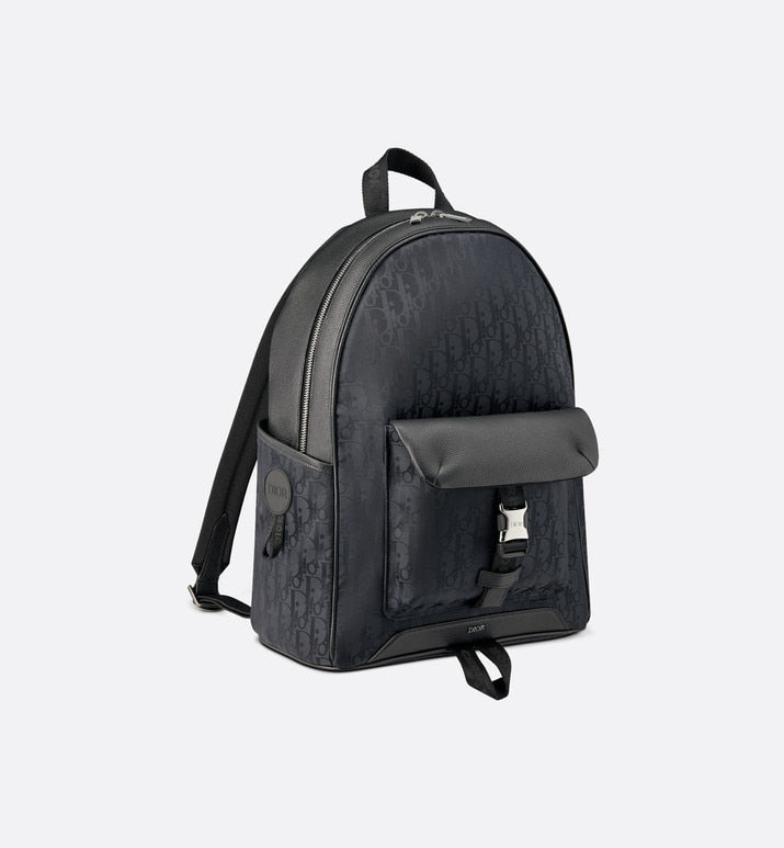 Dior Explorer Backpack • Black Dior Oblique Mirage Technical Fabric and Grained Calfskin