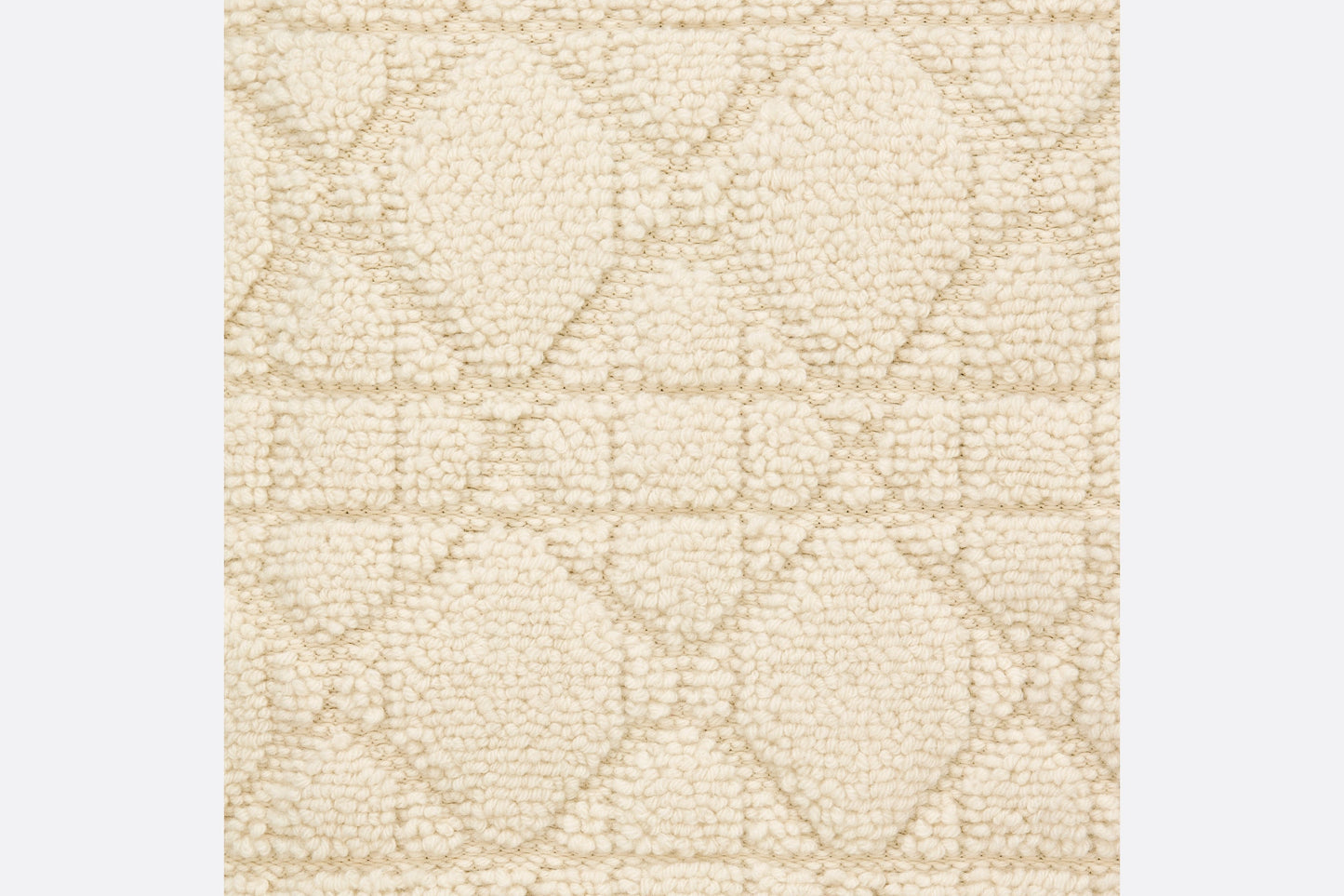 Macrocannage Zipped Cardigan • White Technical Wool and Cashmere Knit