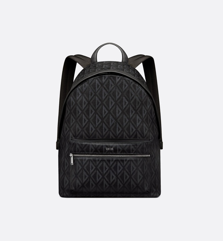 Rider Backpack • Black CD Diamond Canvas and Smooth Calfskin