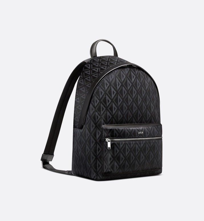 Rider Backpack • Black CD Diamond Canvas and Smooth Calfskin