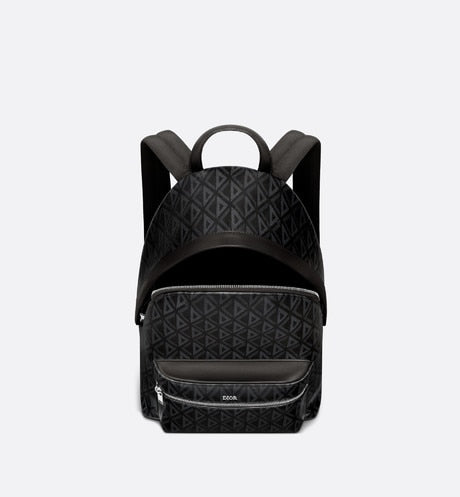 Rider Backpack • Black CD Diamond Canvas and Smooth Calfskin