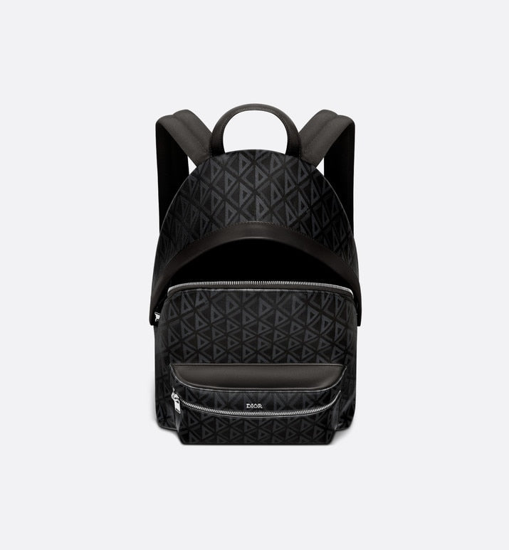 Rider Backpack • Black CD Diamond Canvas and Smooth Calfskin
