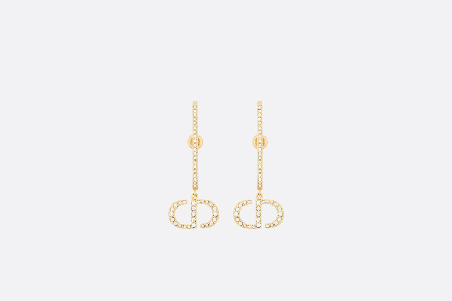 30 Montaigne Earrings • Gold-Finish Metal and White Crystals
