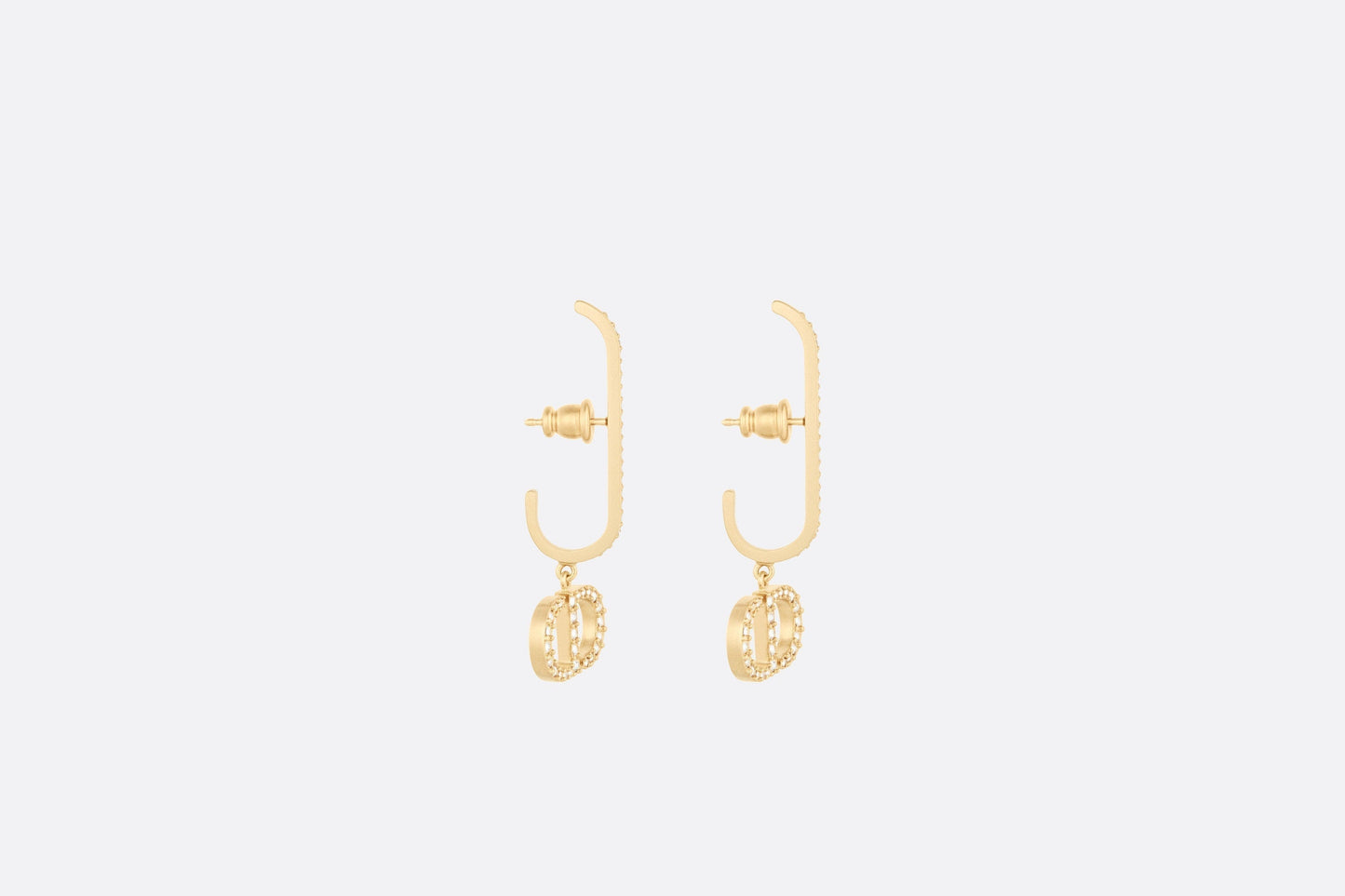 30 Montaigne Earrings • Gold-Finish Metal and White Crystals
