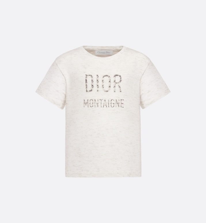 Kid's T-Shirt • Ivory and Gold-Tone Technical Jersey