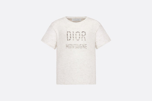 Kid's T-Shirt • Ivory and Gold-Tone Technical Jersey