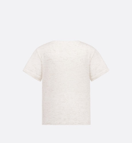 Kid's T-Shirt • Ivory and Gold-Tone Technical Jersey
