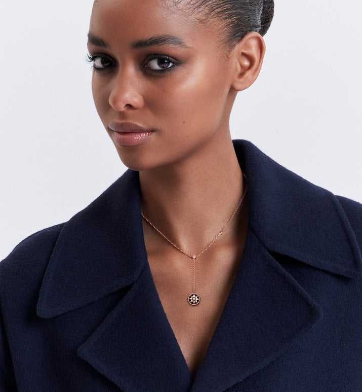 Rose Des Vents Necklace • Pink Gold, Diamonds and Onyx