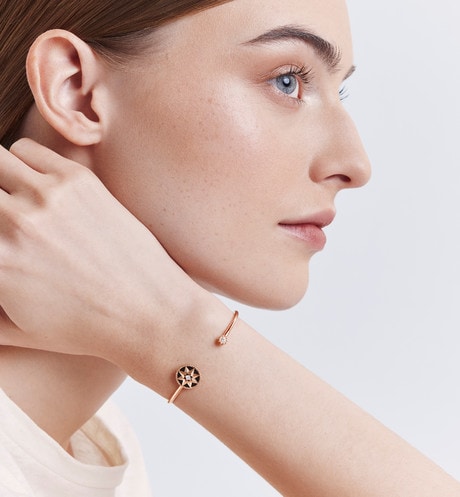 Rose Des Vents Bracelet • Pink Gold, Diamonds and Onyx