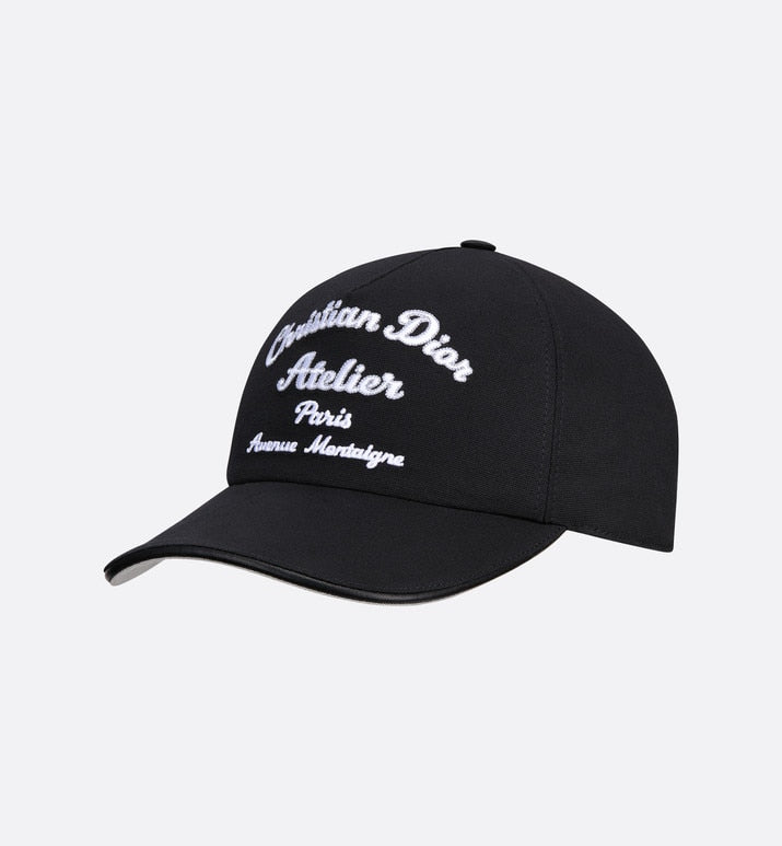 Christian Dior Atelier Baseball Cap • Black Cotton Canvas