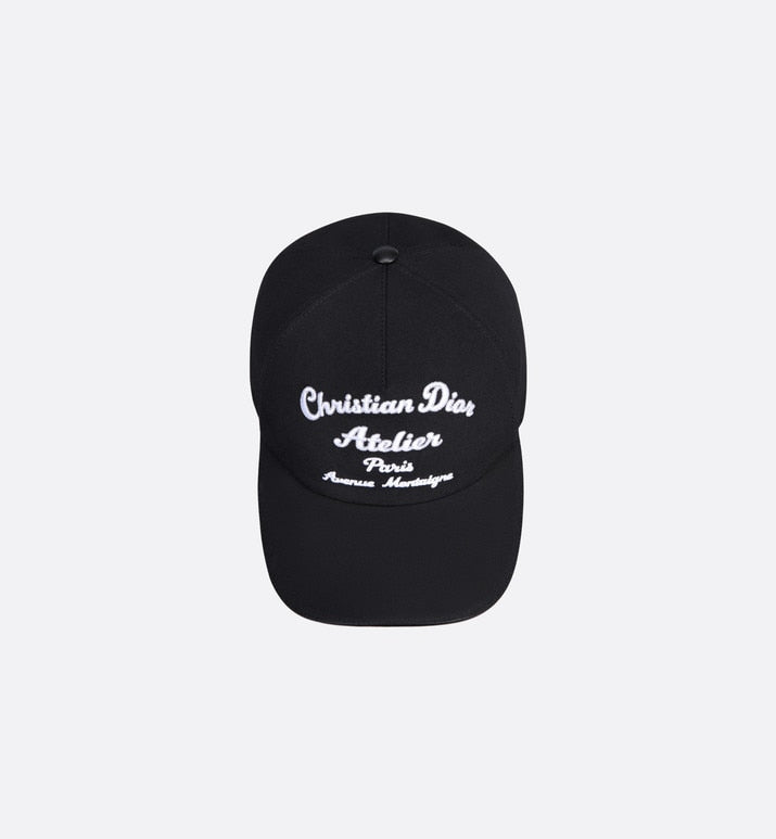 Christian Dior Atelier Baseball Cap • Black Cotton Canvas
