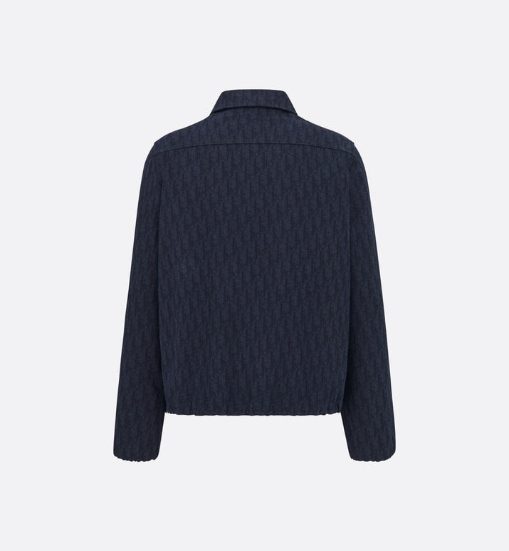 Zipped Blouson • Navy Blue and Black Dior Oblique Kasuri Cotton Denim