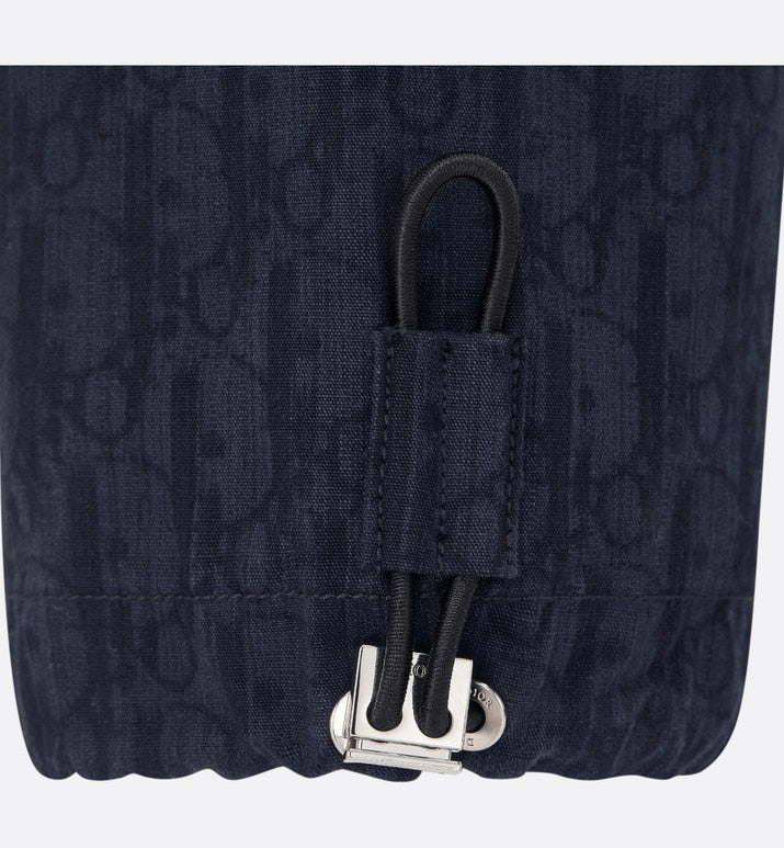 Zipped Blouson • Navy Blue and Black Dior Oblique Kasuri Cotton Denim