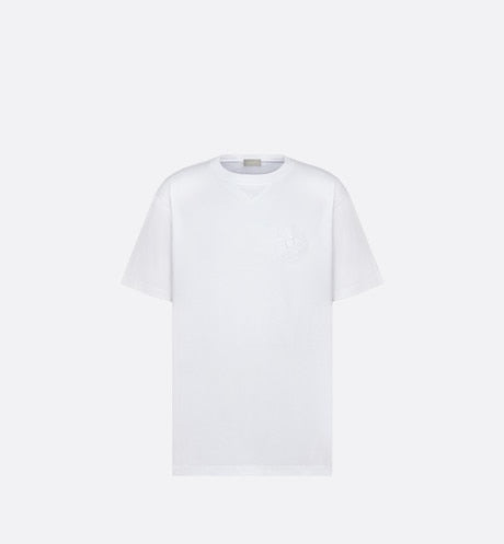 CD Étoile Embroidered Relaxed-Fit T-Shirt • White Cotton Jersey