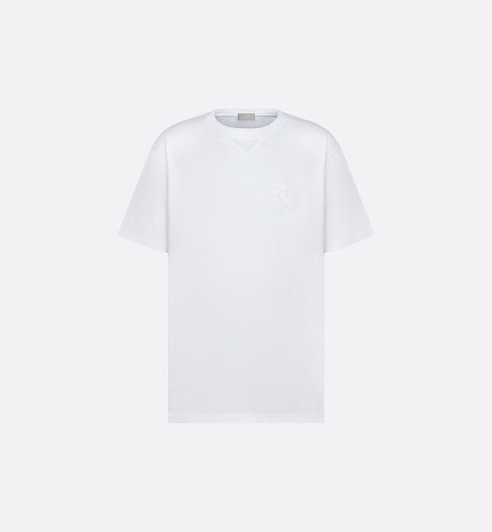 CD Étoile Embroidered Relaxed-Fit T-Shirt • White Cotton Jersey