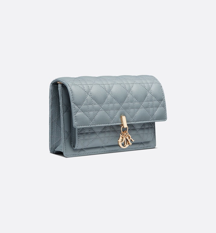 Lady Dior Chain Pouch • Cloud Blue Cannage Lambskin