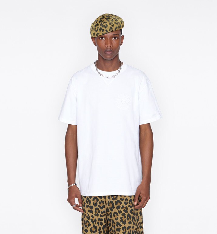 CD Étoile Embroidered Relaxed-Fit T-Shirt • White Cotton Jersey