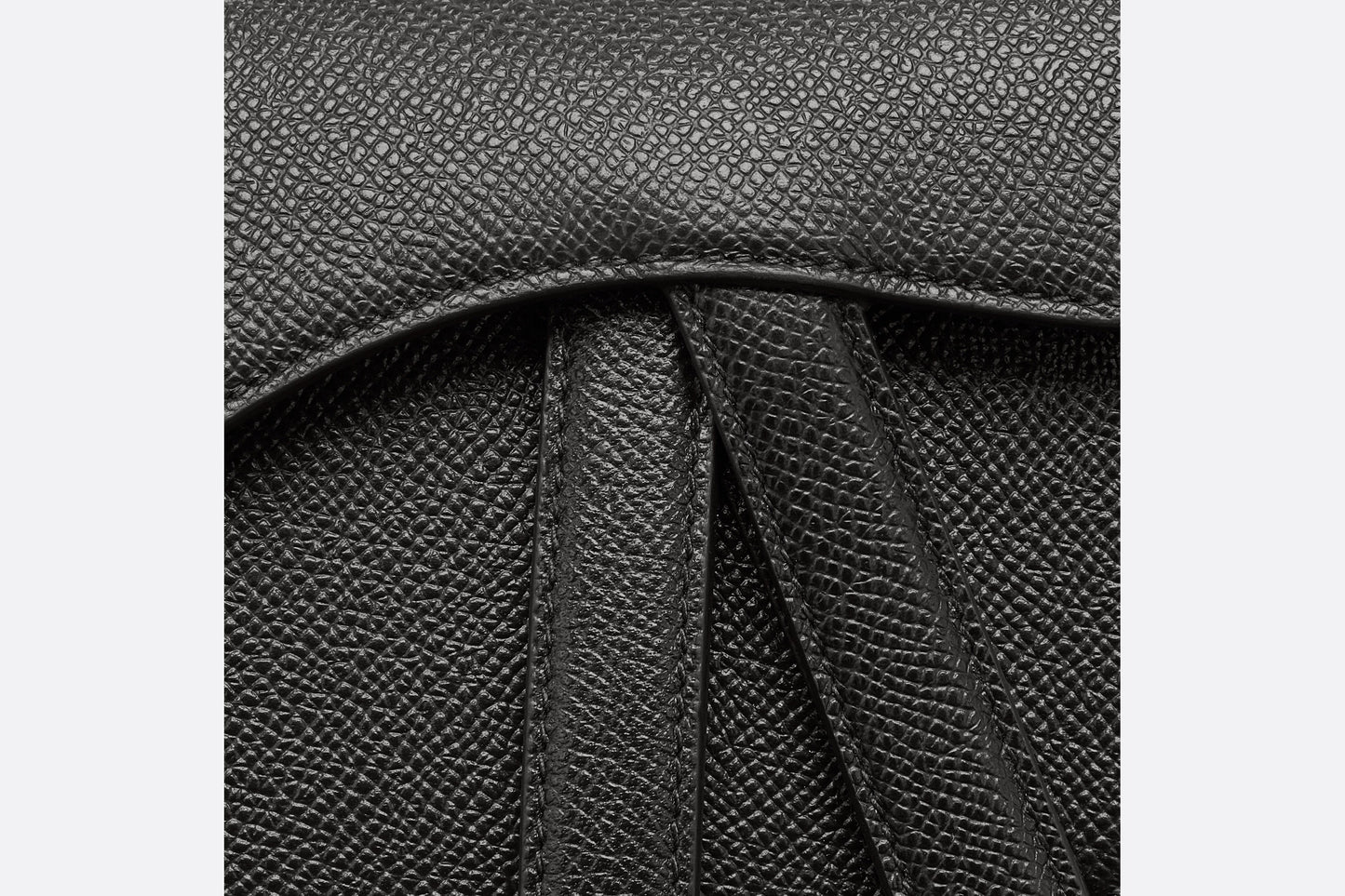 Mini Saddle Bag with Strap • Black Grained Calfskin