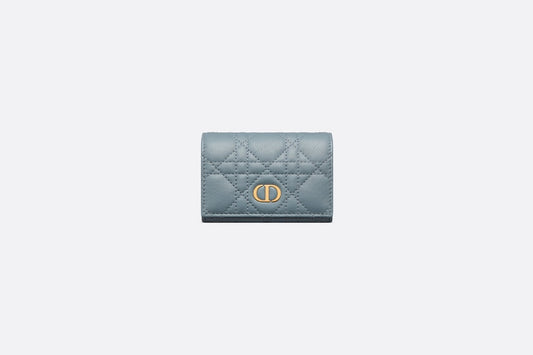 Dior Caro XS Wallet • Cloud Blue Supple Cannage Calfskin