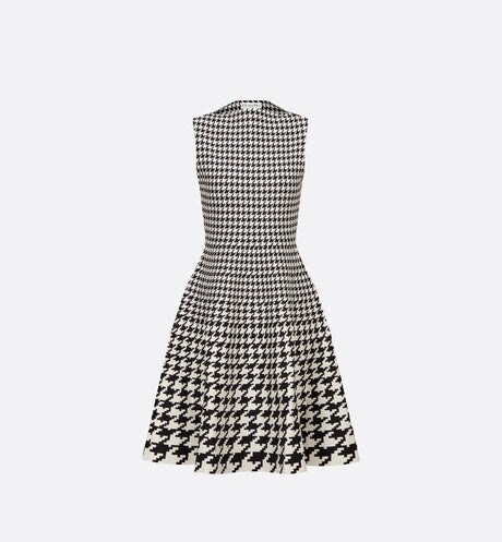 Mid-Length Dress • Black and White Houndstooth Technical Cotton Jacquard