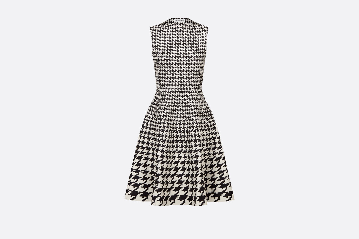 Mid-Length Dress • Black and White Houndstooth Technical Cotton Jacquard