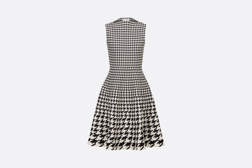 Mid-Length Dress • Black and White Houndstooth Technical Cotton Jacquard