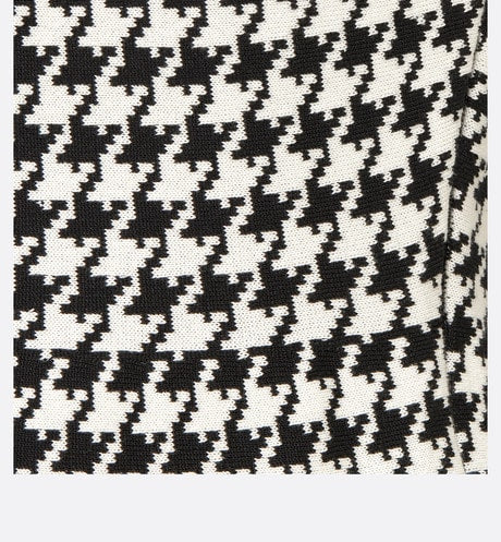 Mid-Length Dress • Black and White Houndstooth Technical Cotton Jacquard