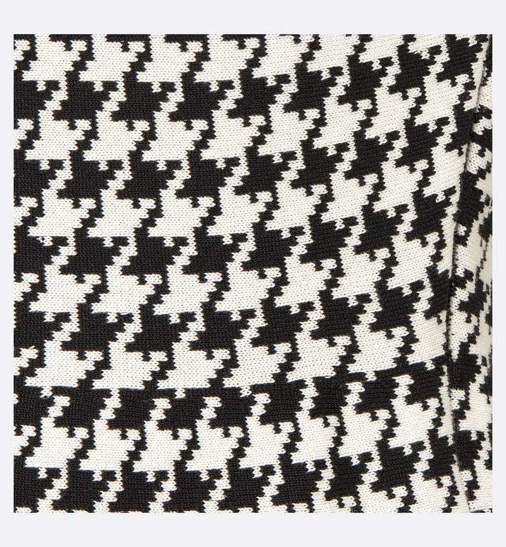 Mid-Length Dress • Black and White Houndstooth Technical Cotton Jacquard